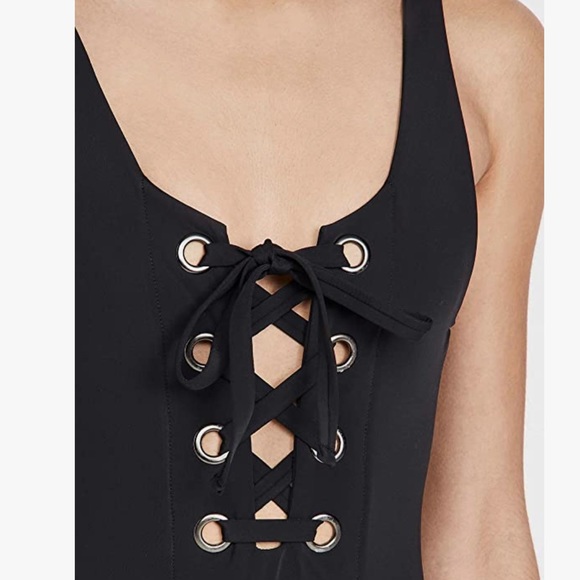 NWT Mara Hoffman Black Lace-Up One Piece Swimsuit - Picture 4 of 4